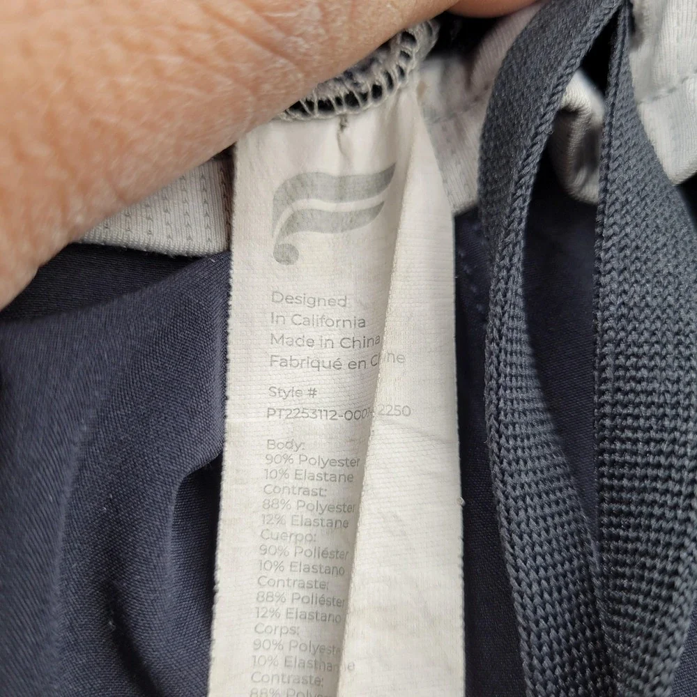 Fabletics Pants Mens‎ Large Blue Stretch Joggers Elastic Waist Zip Pockets